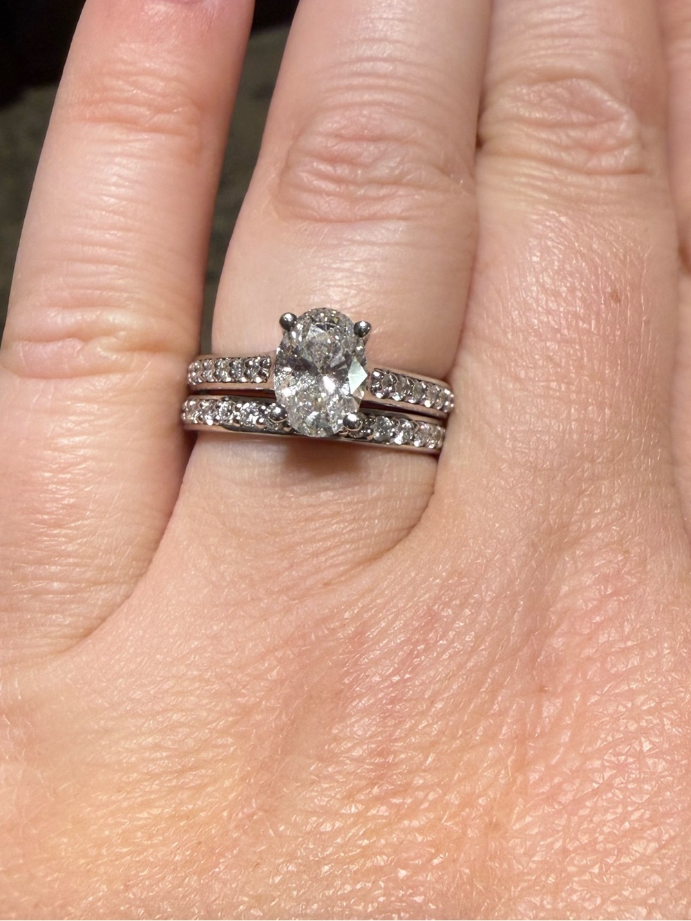 Amour Diamond Lab Grown Bridal Set. 18K White Gold